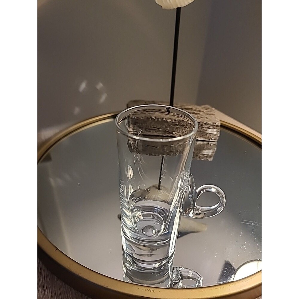 Lenox Set Of 9 Crystal Handblown*Irish Coffee Shot Cups* Loop Handle *MCM 1970*